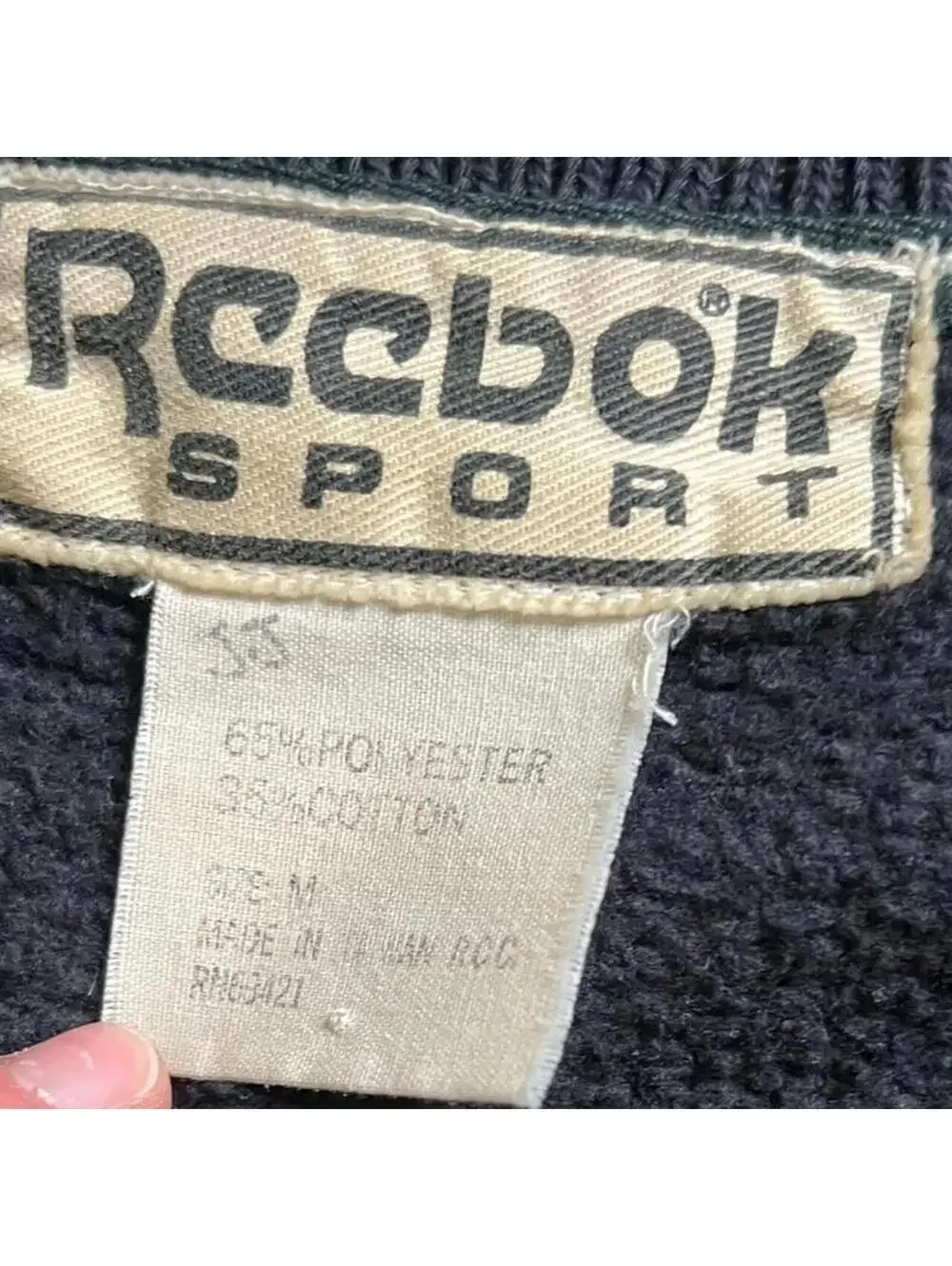 Vintage 1990s Reebok Sport V-Neck Pullover Sweatshirt